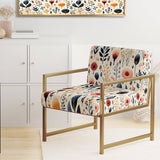 Love In The Wild Coral And Beige Flower - Bohemian Arm Chair
