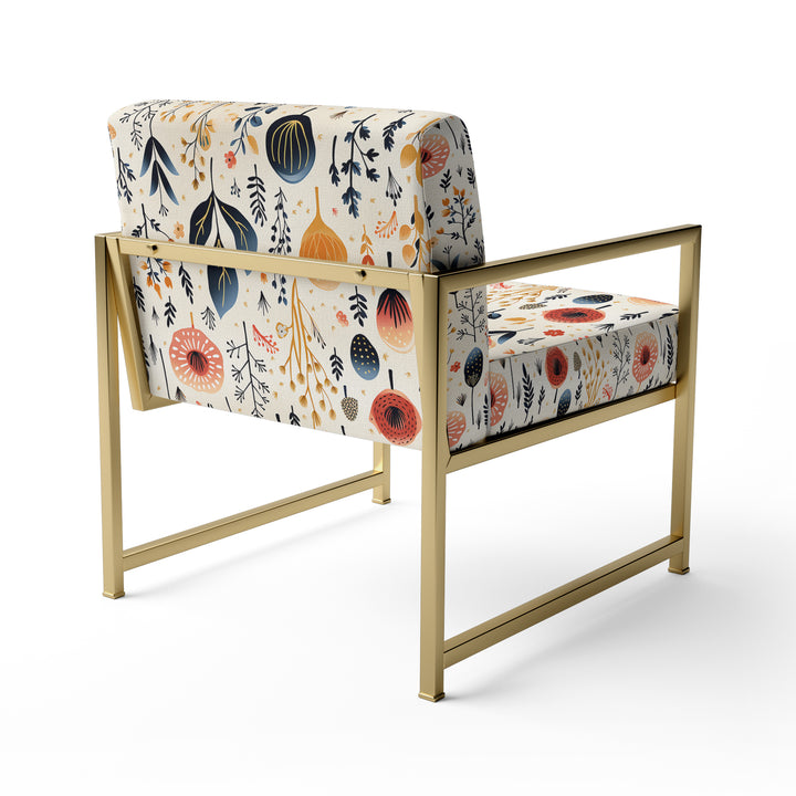 Love In The Wild Coral And Beige Flower - Bohemian Arm Chair