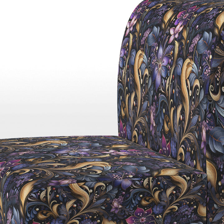 Romantic Blue And Purple Paisleys - Cottage Accent Side Chair