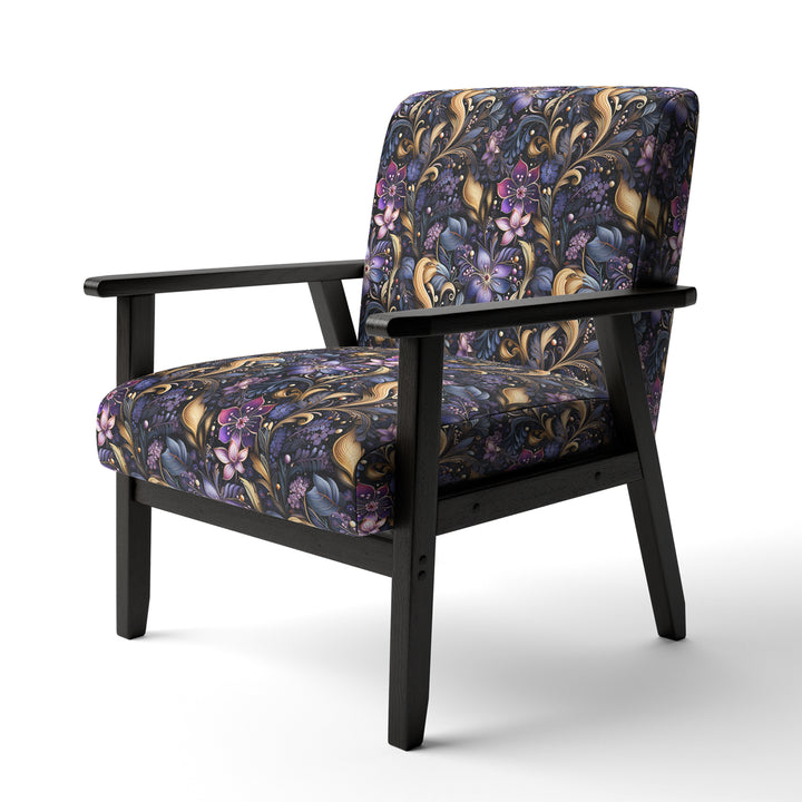 Romantic Blue And Purple Paisleys - Cottage Accent Side Chair