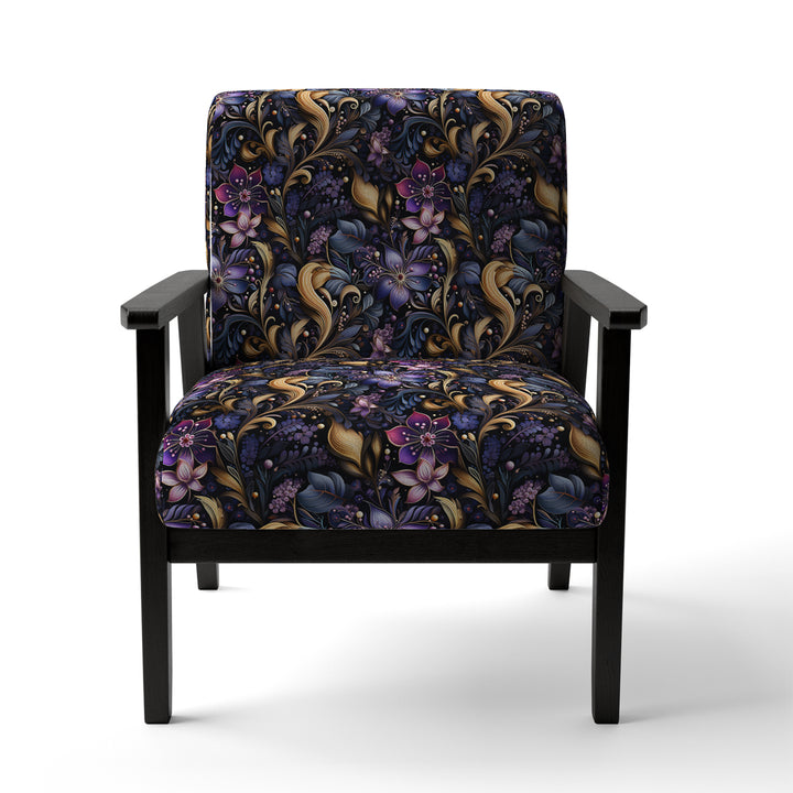 Romantic Blue And Purple Paisleys - Cottage Accent Side Chair