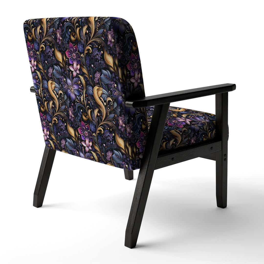 Romantic Blue And Purple Paisleys - Cottage Accent Side Chair