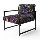 Romantic Blue And Purple Paisleys - Cottage Accent Side Chair