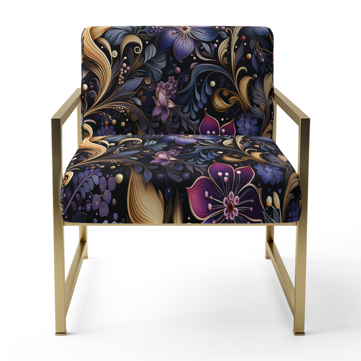 Romantic Blue And Purple Paisleys - Cottage Accent Side Chair