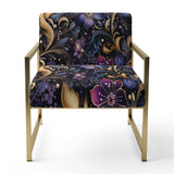 Romantic Blue And Purple Paisleys - Cottage Accent Side Chair