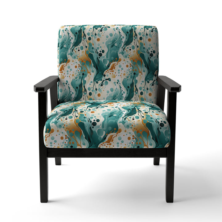 Emerald And Cream Ink Splash - Modern Arm Chair