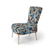 Blue And Orange Tribal Dreams- Upholstered Accent Chair