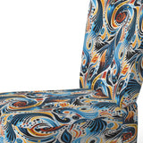 Blue And Orange Tribal Dreams- Upholstered Accent Chair