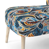 Blue And Orange Tribal Dreams- Upholstered Accent Chair