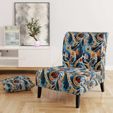 Blue And Orange Tribal Dreams- Upholstered Accent Chair