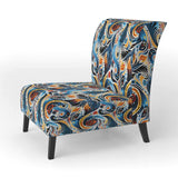 Blue And Orange Tribal Dreams- Upholstered Accent Chair