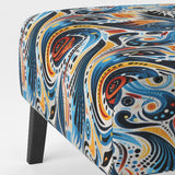 Blue And Orange Tribal Dreams- Upholstered Accent Chair