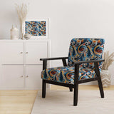 Blue And Orange Tribal Dreams- Upholstered Accent Chair