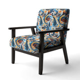 Blue And Orange Tribal Dreams- Upholstered Accent Chair