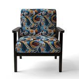 Blue And Orange Tribal Dreams- Upholstered Accent Chair