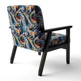 Blue And Orange Tribal Dreams- Upholstered Accent Chair