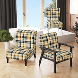 Black And Cream Plaid Sophistication- Upholstered Accent Chair