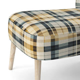 Black And Cream Plaid Sophistication- Upholstered Accent Chair