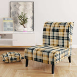 Black And Cream Plaid Sophistication- Upholstered Accent Chair