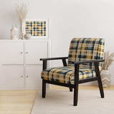 Black And Cream Plaid Sophistication- Upholstered Accent Chair