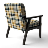 Black And Cream Plaid Sophistication- Upholstered Accent Chair