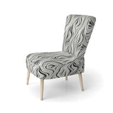 Black And White Zebra Monochromatic Elegance - Modern Accent Slipper Chair