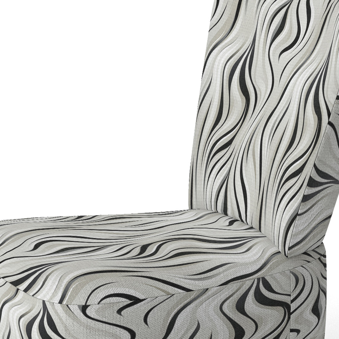 Black And White Zebra Monochromatic Elegance - Modern Accent Slipper Chair