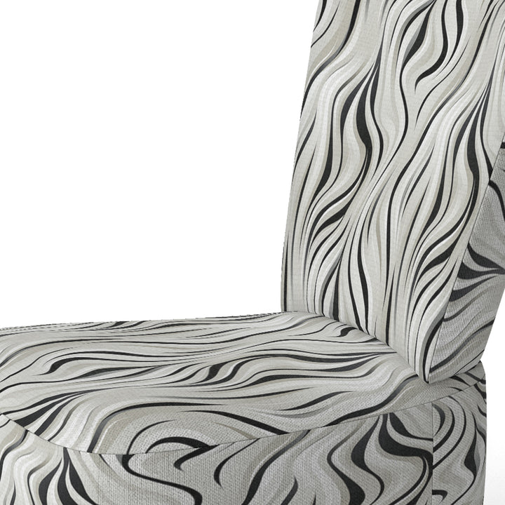 Black And White Zebra Monochromatic Elegance - Modern Accent Slipper Chair