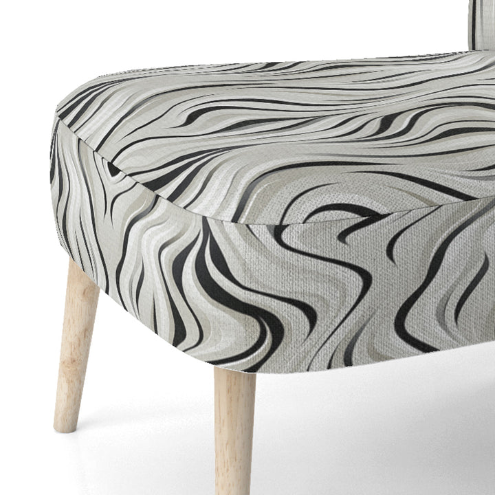 Black And White Zebra Monochromatic Elegance - Modern Accent Slipper Chair