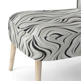 Black And White Zebra Monochromatic Elegance - Modern Accent Slipper Chair