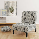 Black And White Zebra Monochromatic Elegance - Modern Accent Slipper Chair