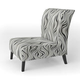 Black And White Zebra Monochromatic Elegance - Modern Accent Slipper Chair