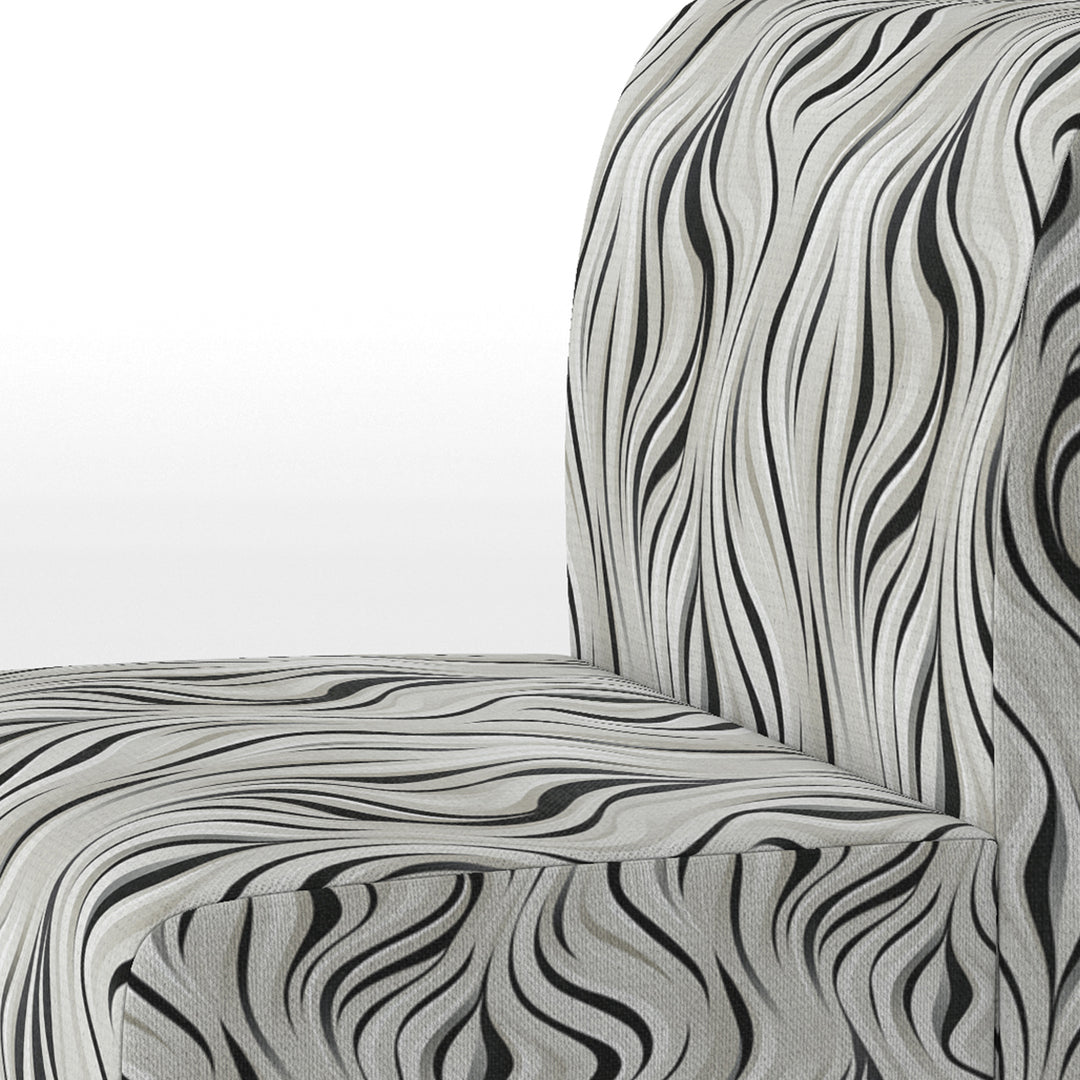 Black And White Zebra Monochromatic Elegance - Modern Accent Slipper Chair