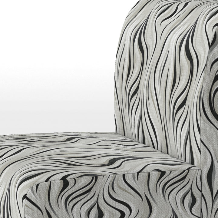 Black And White Zebra Monochromatic Elegance - Modern Accent Slipper Chair