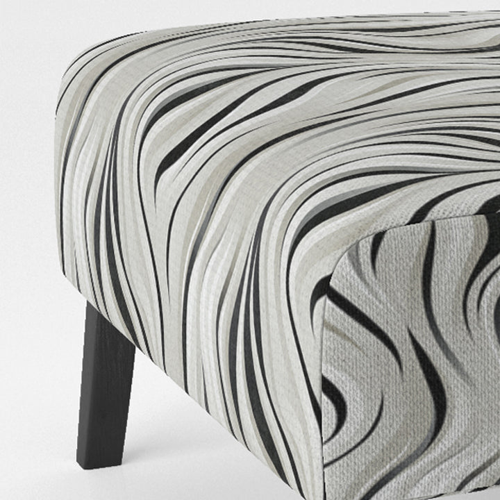 Black And White Zebra Monochromatic Elegance - Modern Accent Slipper Chair