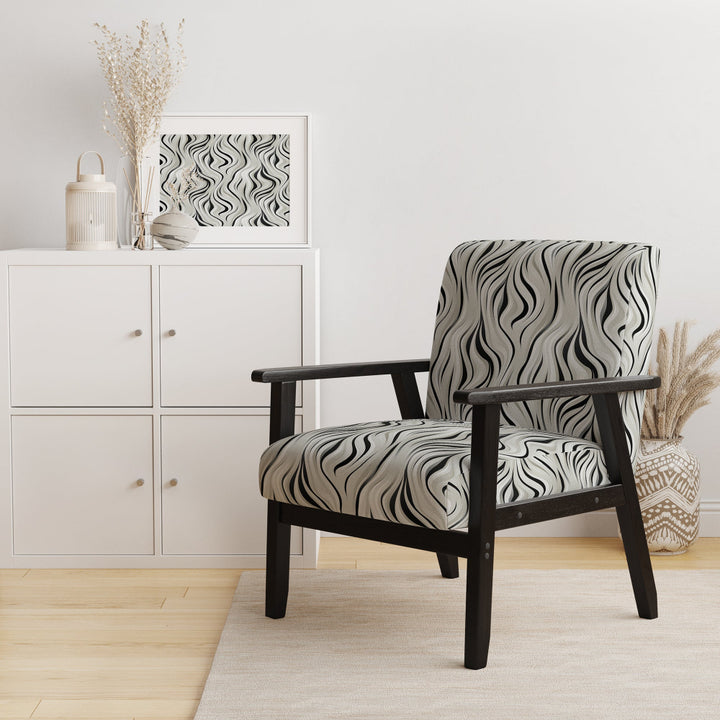 Black And White Zebra Monochromatic Elegance - Modern Accent Slipper Chair
