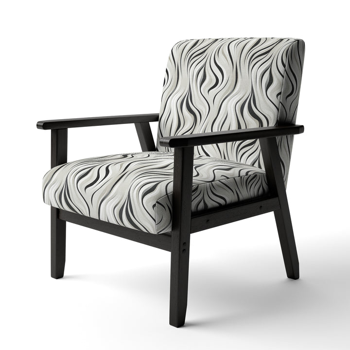 Black And White Zebra Monochromatic Elegance - Modern Accent Slipper Chair