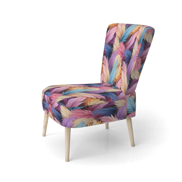 Pink And Beige Feathered Animal Elegance - Modern Arm Chair