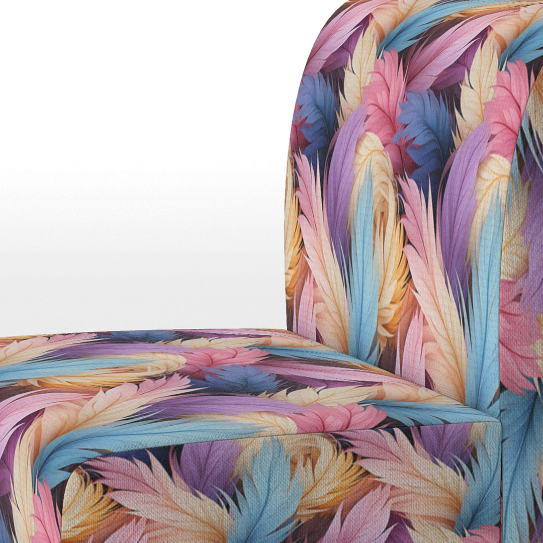 Pink And Beige Feathered Animal Elegance - Modern Arm Chair