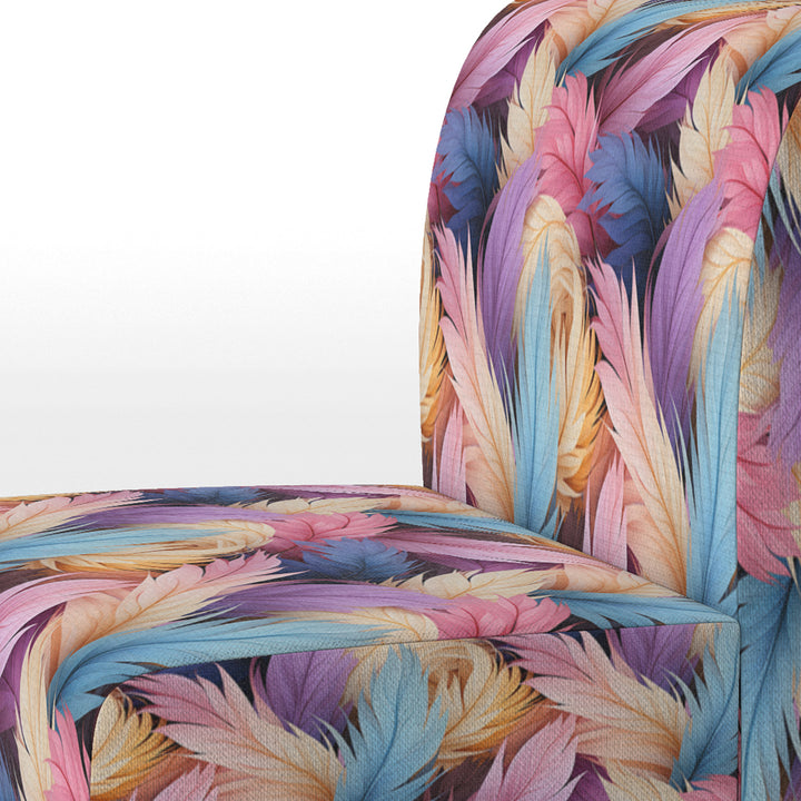 Pink And Beige Feathered Animal Elegance - Modern Arm Chair