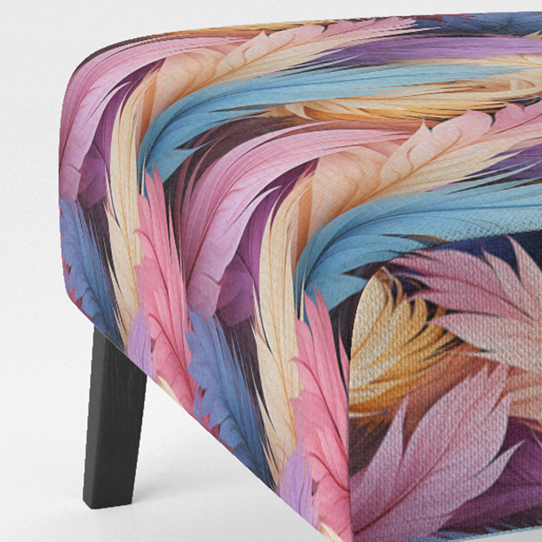 Pink And Beige Feathered Animal Elegance - Modern Arm Chair