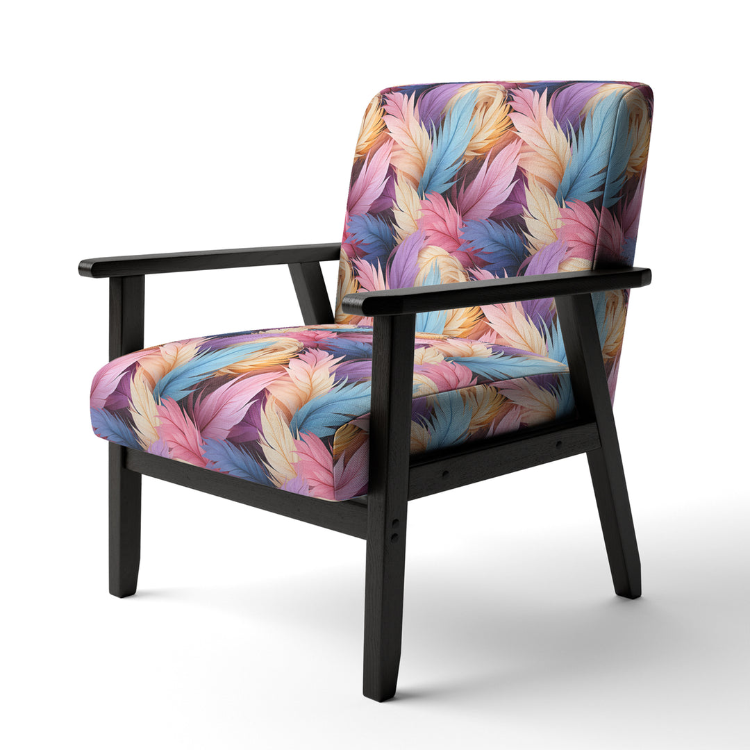Pink And Beige Feathered Animal Elegance - Modern Arm Chair