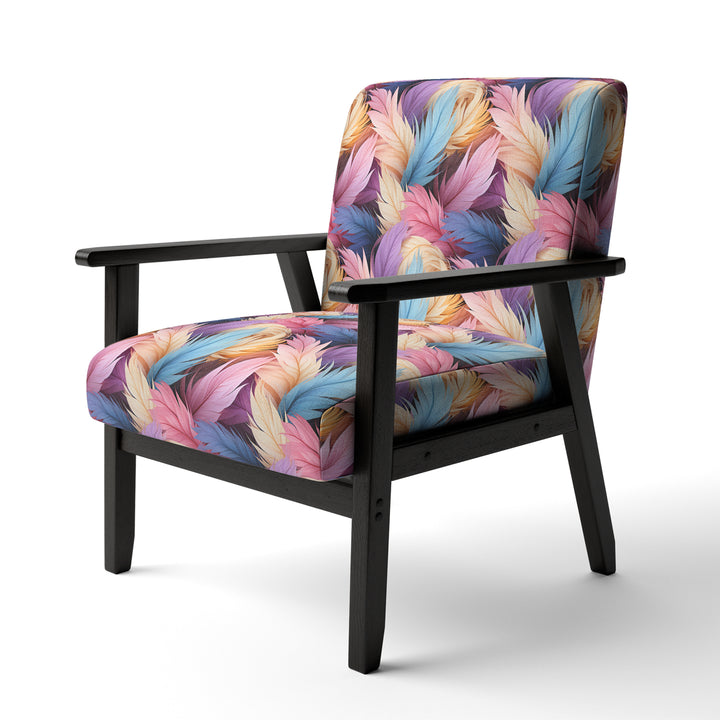 Pink And Beige Feathered Animal Elegance - Modern Arm Chair