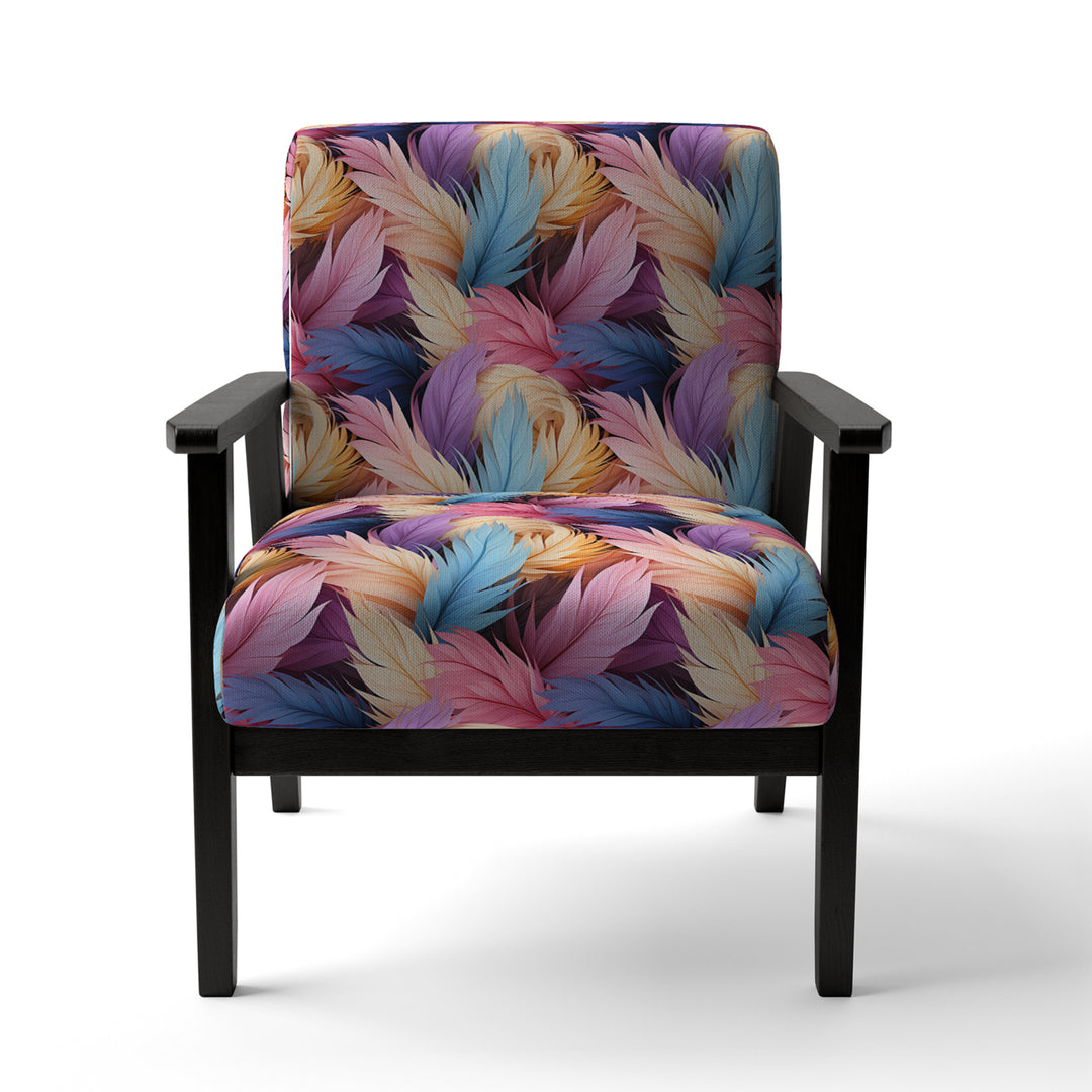 Pink And Beige Feathered Animal Elegance - Modern Arm Chair