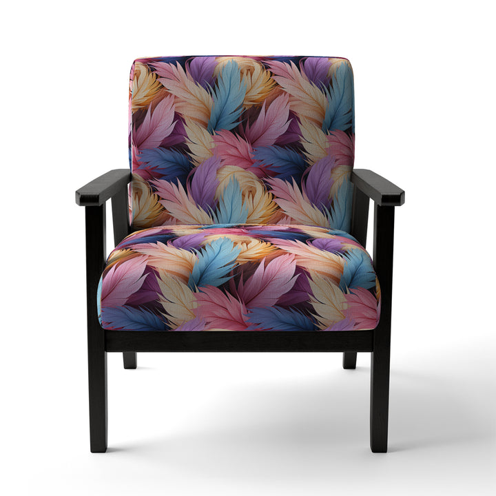 Pink And Beige Feathered Animal Elegance - Modern Arm Chair
