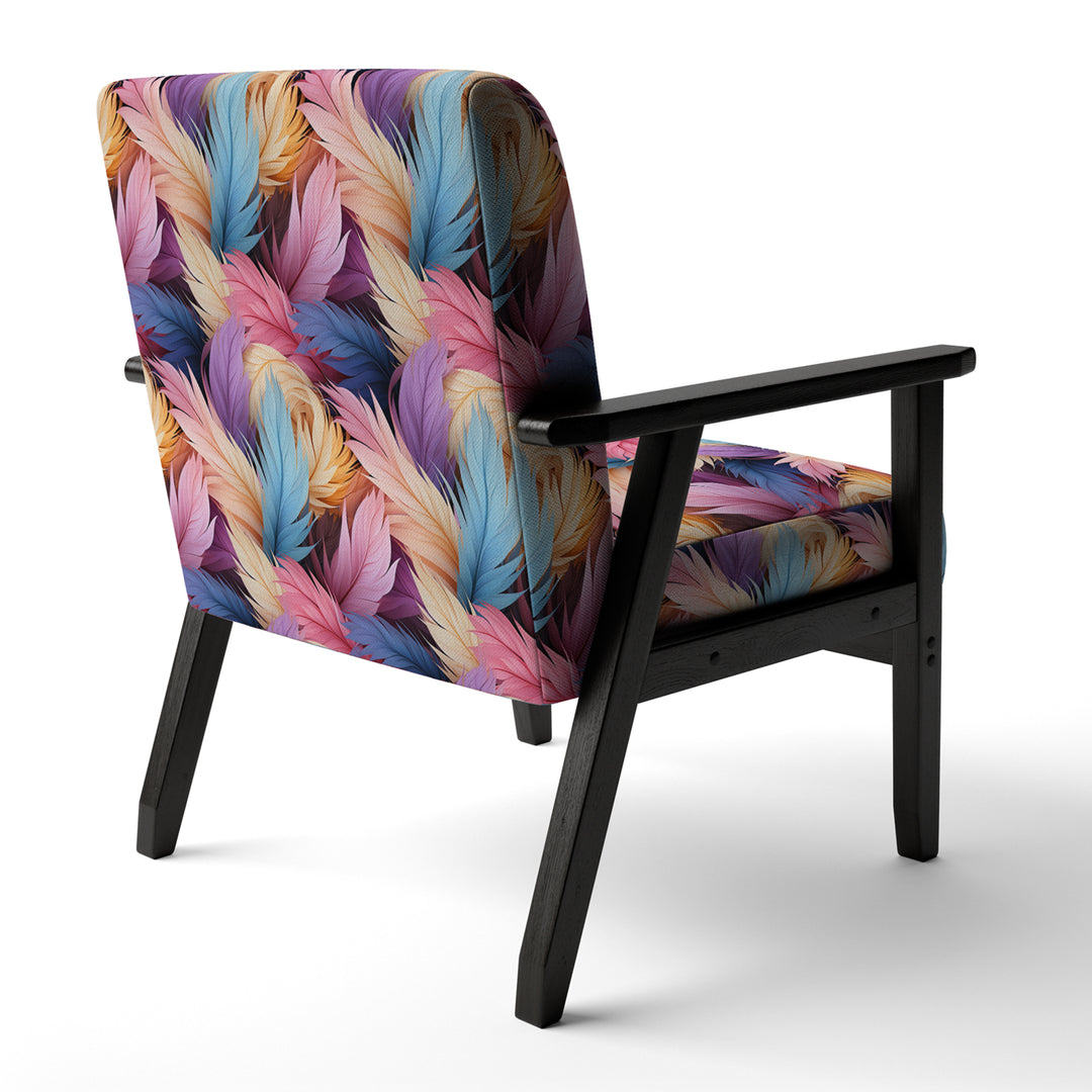 Pink And Beige Feathered Animal Elegance - Modern Arm Chair