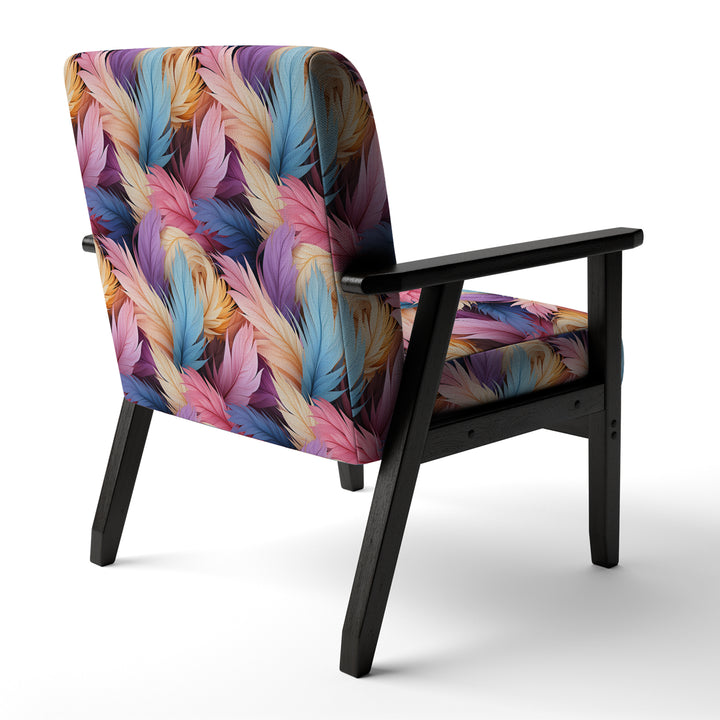 Pink And Beige Feathered Animal Elegance - Modern Arm Chair