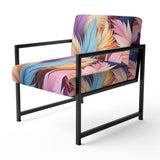 Pink And Beige Feathered Animal Elegance - Modern Arm Chair