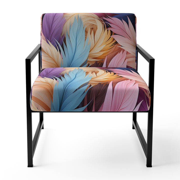Pink And Beige Feathered Animal Elegance - Modern Arm Chair