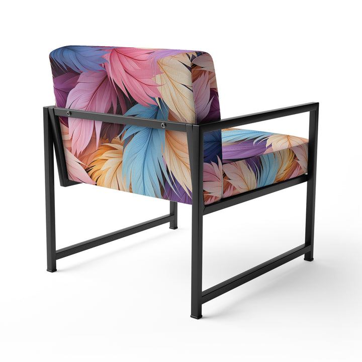 Pink And Beige Feathered Animal Elegance - Modern Arm Chair